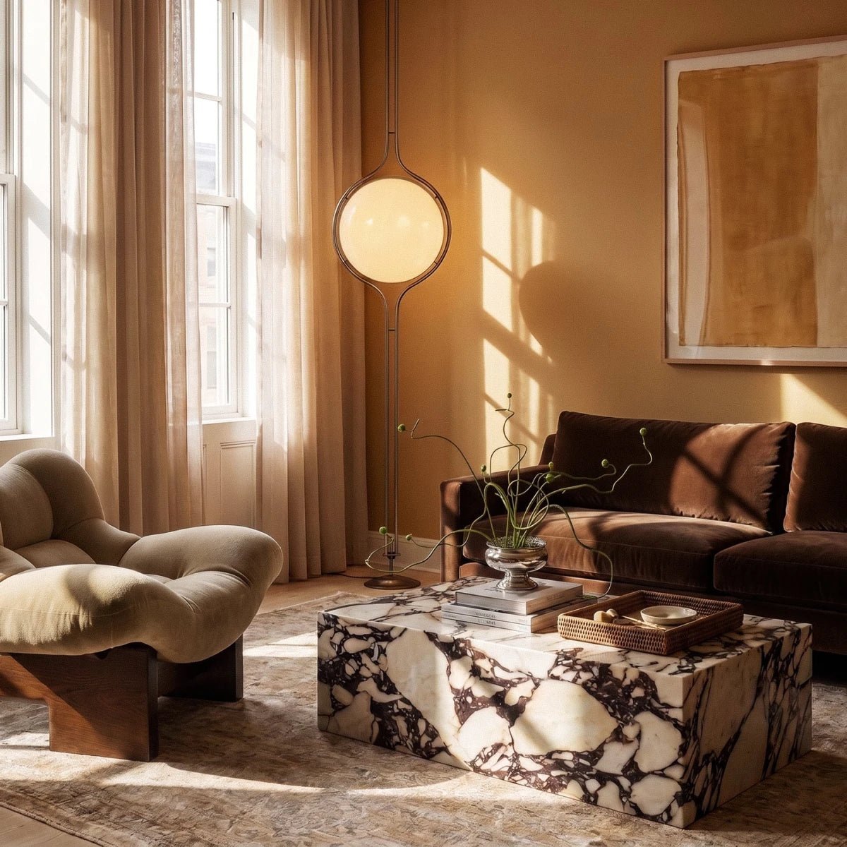 Moderne Metall Stehlampe Boden-Decke mit Kugelschirm View 15