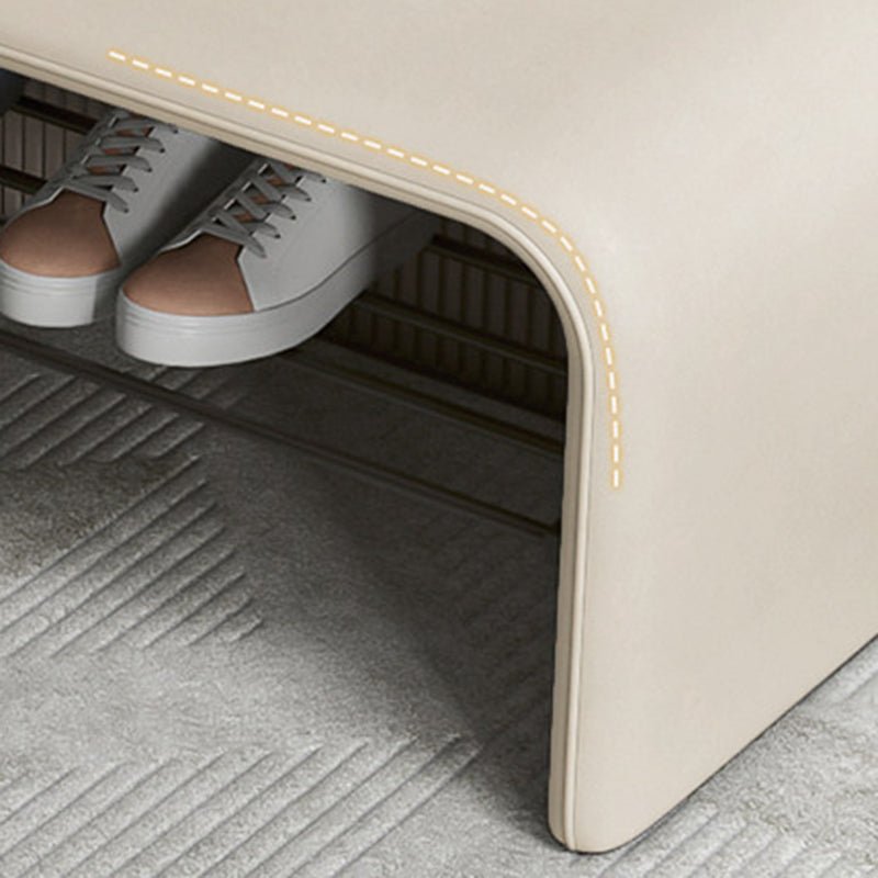 Moderne Schuhbank aus Kunstleder mit Stahlgestell Rechteckig View 15