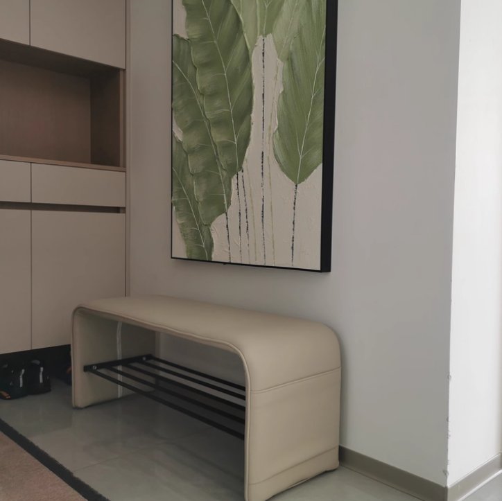 Moderne Schuhbank aus Kunstleder mit Stahlgestell Rechteckig View 26