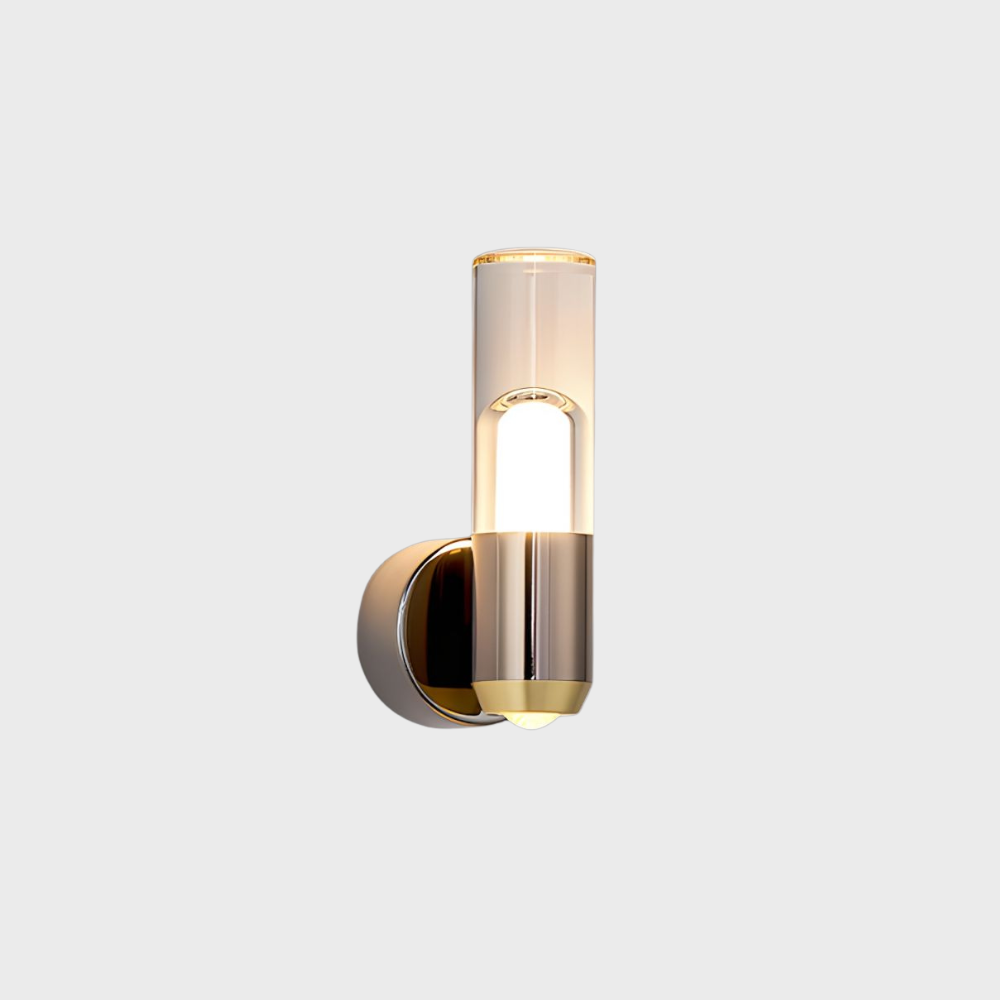 Moderne Zylinder-Wandleuchte in Bronze