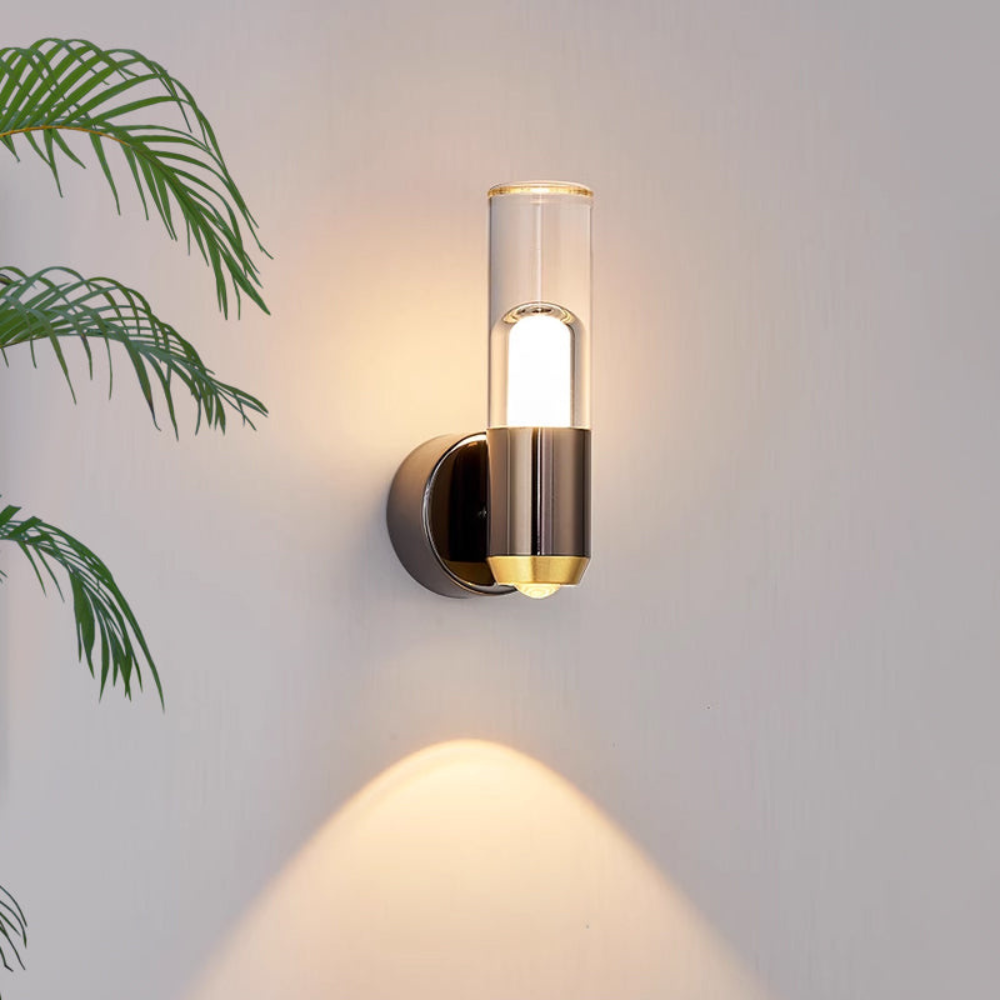 Moderne Zylinder-Wandleuchte in Bronze