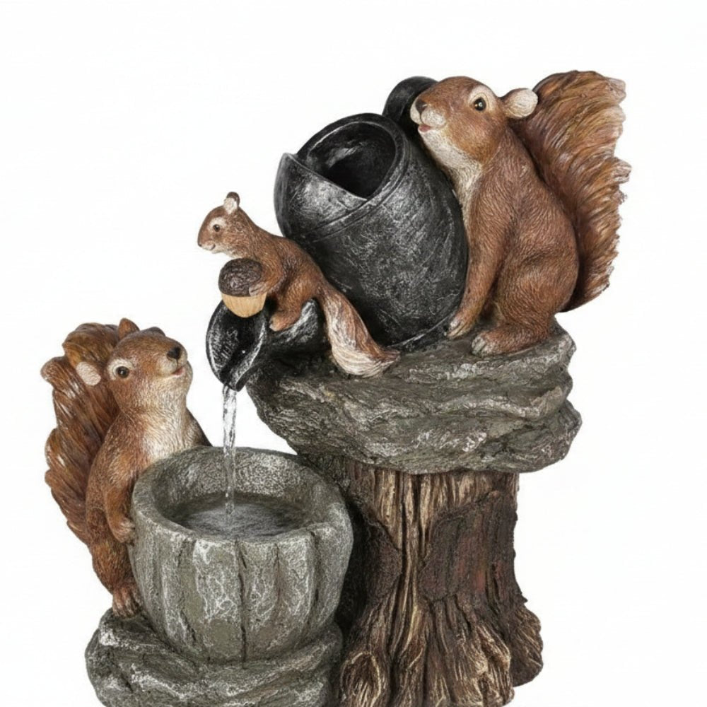 Outdoor Solar Gartenbrunnen mit Vogelbad Back