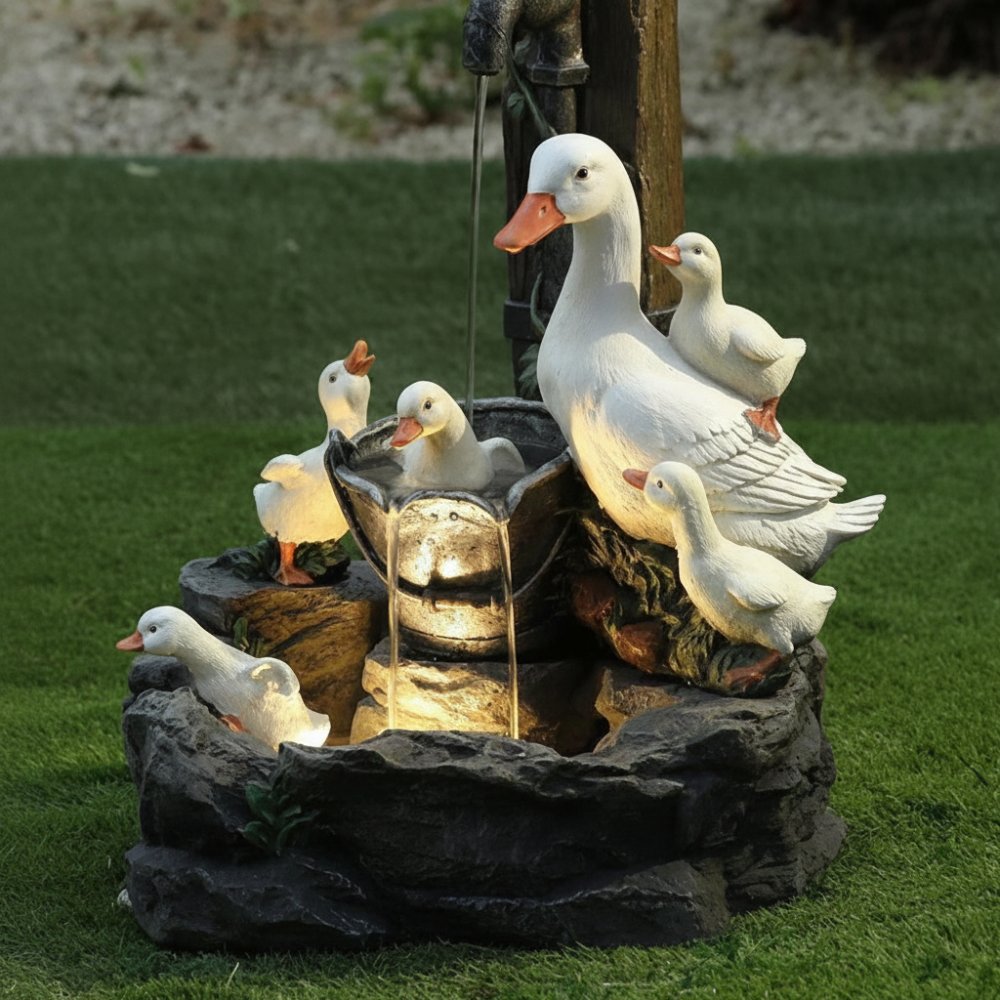 Outdoor Solar Gartenbrunnen mit Vogelbad Hero