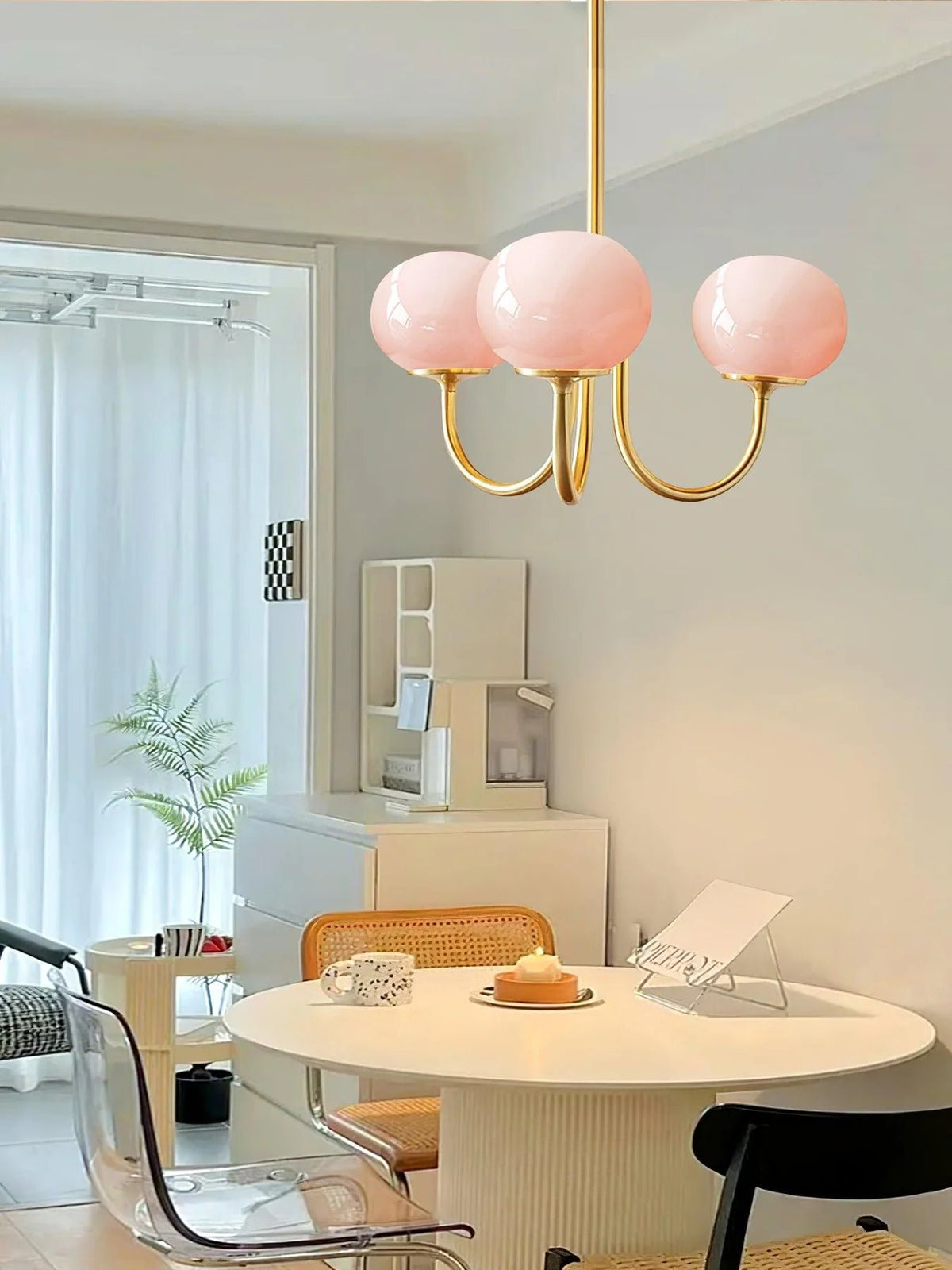 Retro Pendelleuchte mit kugelförmigen Glaskugeln Glamour Full
