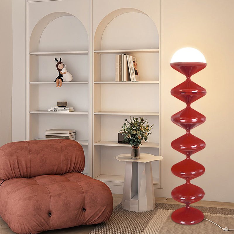 Skandinavische Eisen Stehlampe mit Sanduhr Design Rund Front