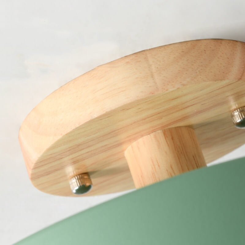 Skandinavische Holz LED Deckenleuchte Halbrund Back