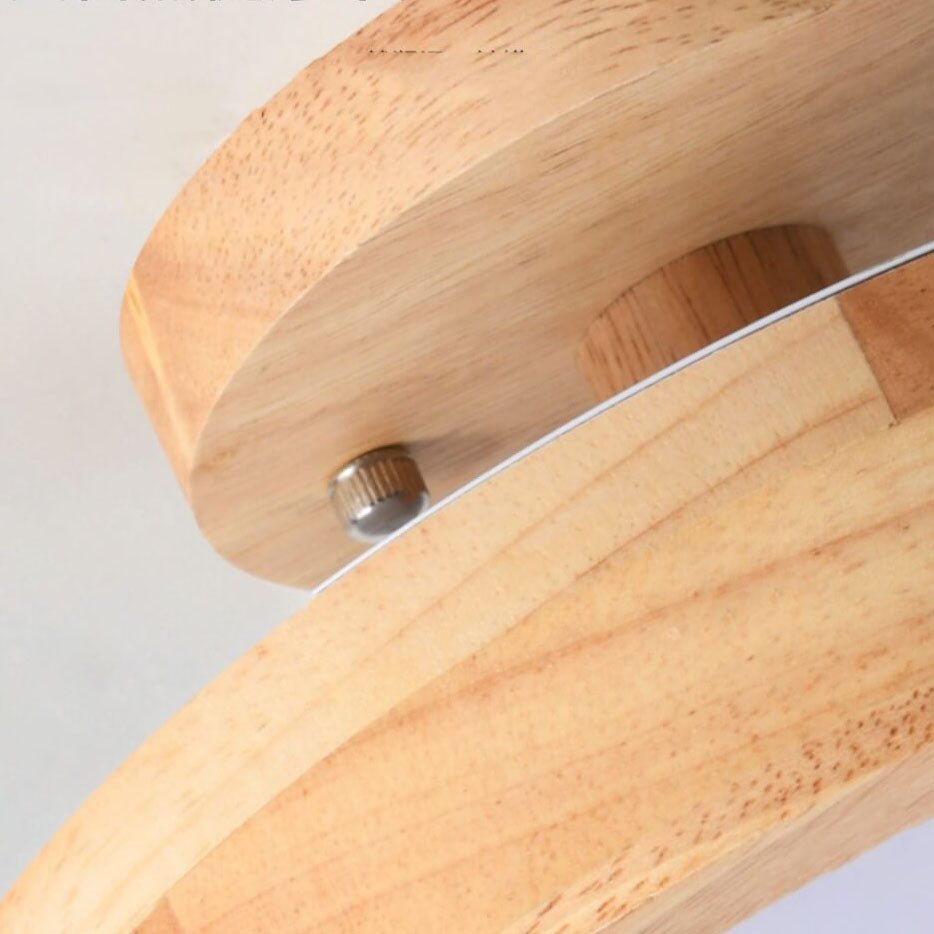 Skandinavische Holz LED Deckenleuchte Halbrund Lifestyle