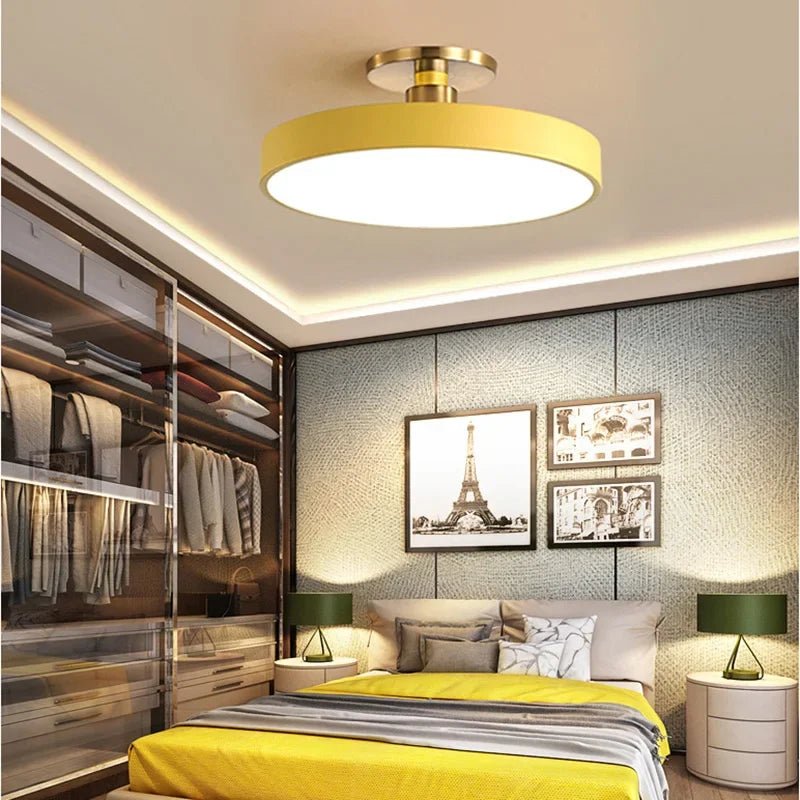 Skandinavische LED Deckenleuchte Rund Minimalistisch Back