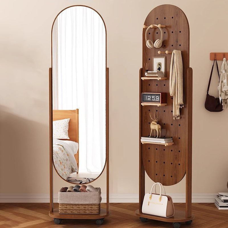 Skandinavischer Standspiegel mit Ablage aus Sperrholz Lifestyle