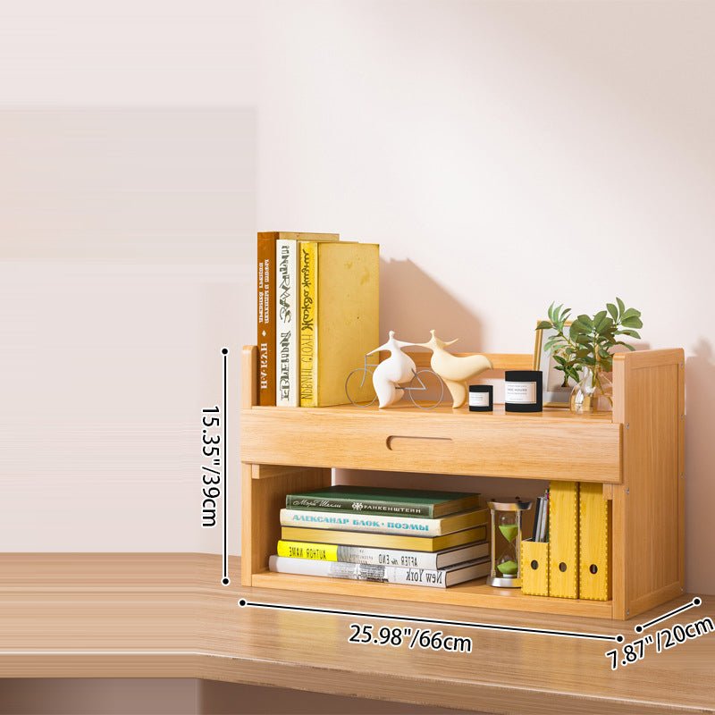 Skandinavisches Bambus Bücherregal mit Schubladen Zweilagig View 11