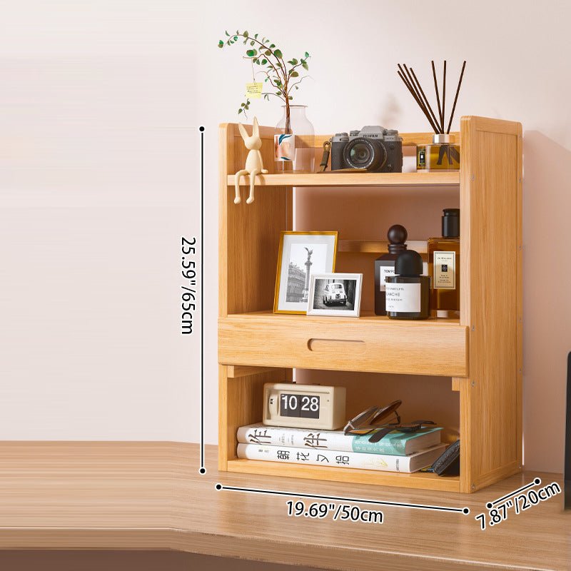 Skandinavisches Bambus Bücherregal mit Schubladen Zweilagig View 13