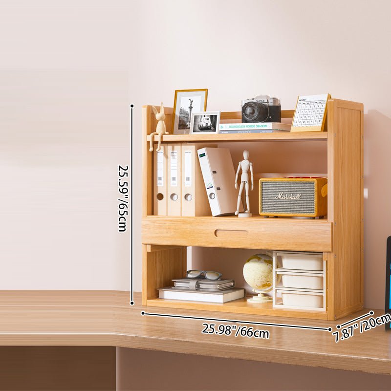 Skandinavisches Bambus Bücherregal mit Schubladen Zweilagig View 14