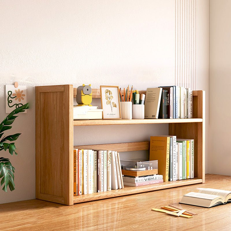 Skandinavisches Bambus Bücherregal mit Schubladen Zweilagig View 21
