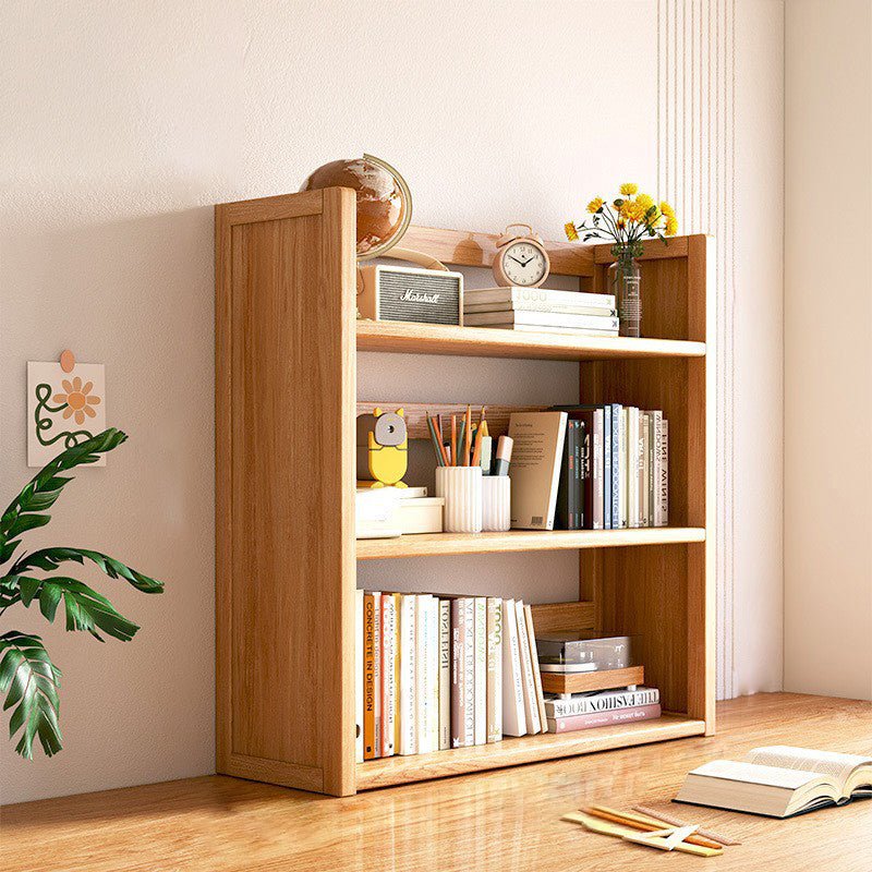Skandinavisches Bambus Bücherregal mit Schubladen Zweilagig View 22