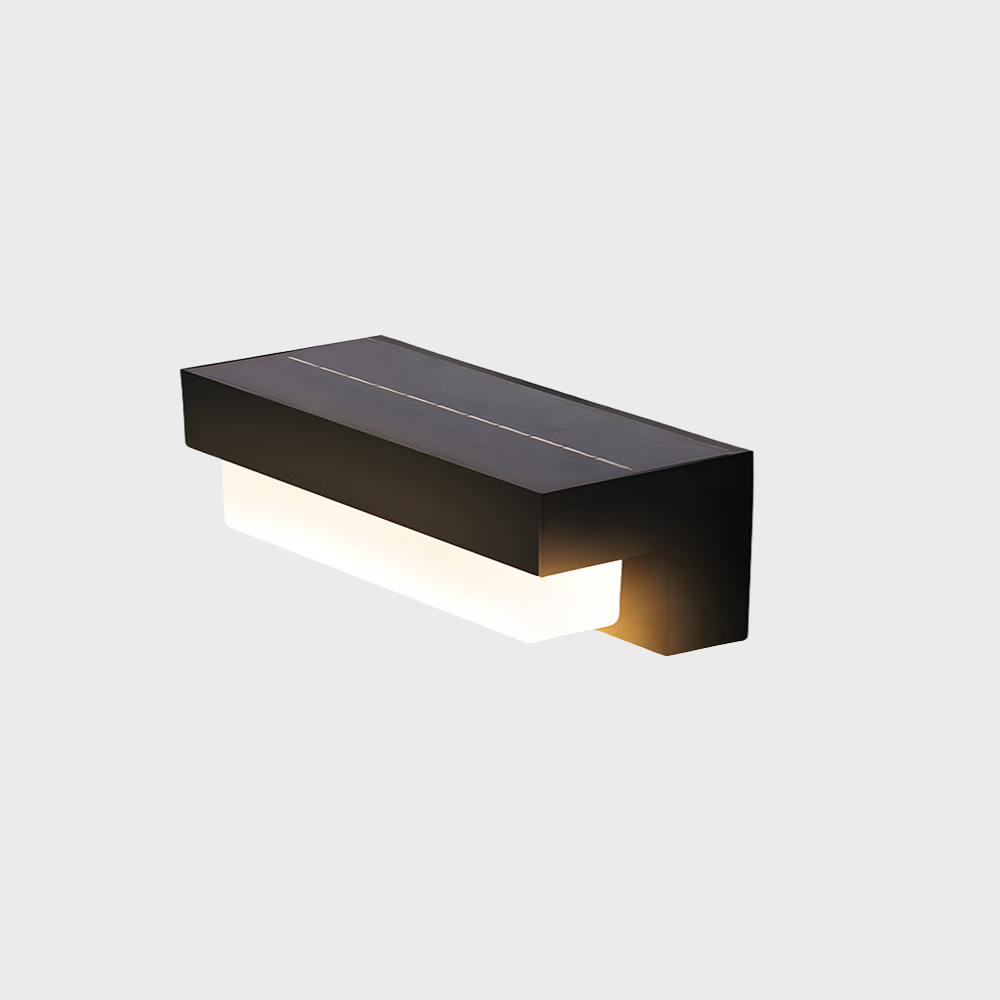 Solar-Außenwandleuchte in Schwarz