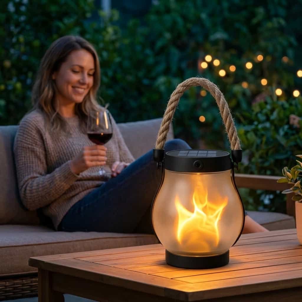 Solar-Laterne mit Flammeneffekt für den Außenbereich Lifestyle