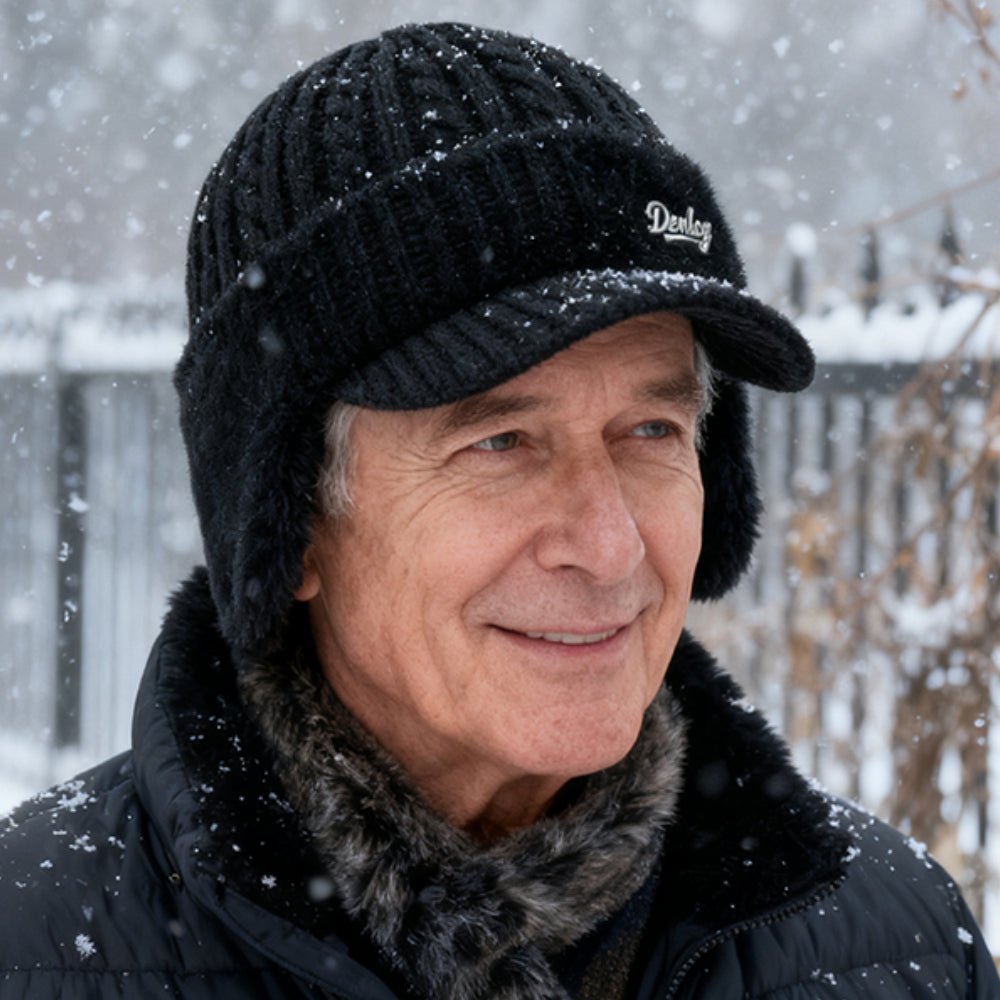 Strick Trappermütze Wintermütze mit Ohrklappen Lifestyle