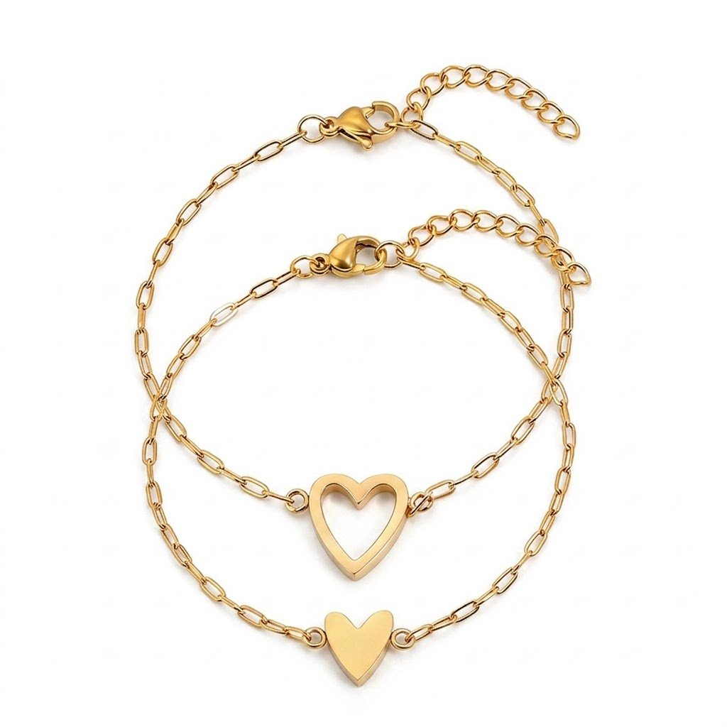 Verstellbares Herzarmband als Partner-Schmuck Hero