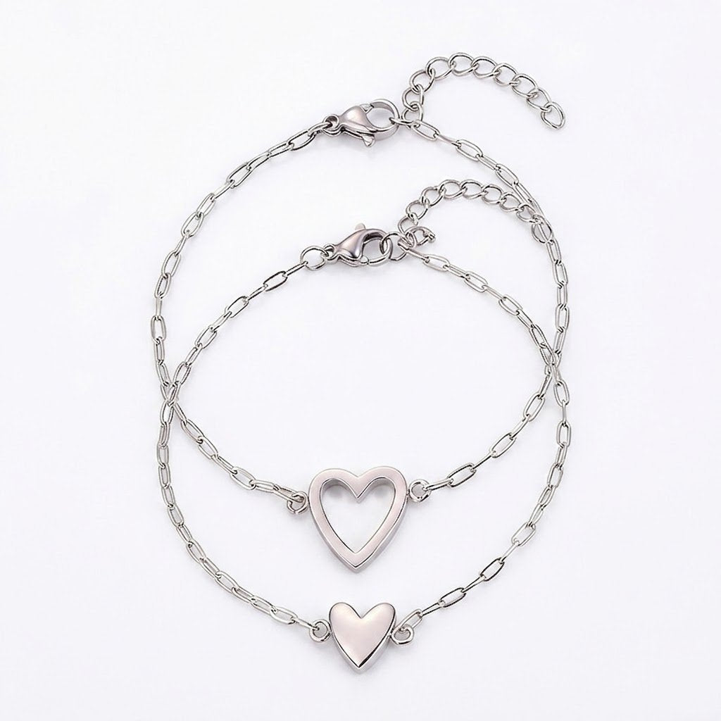 Verstellbares Herzarmband als Partner-Schmuck Side