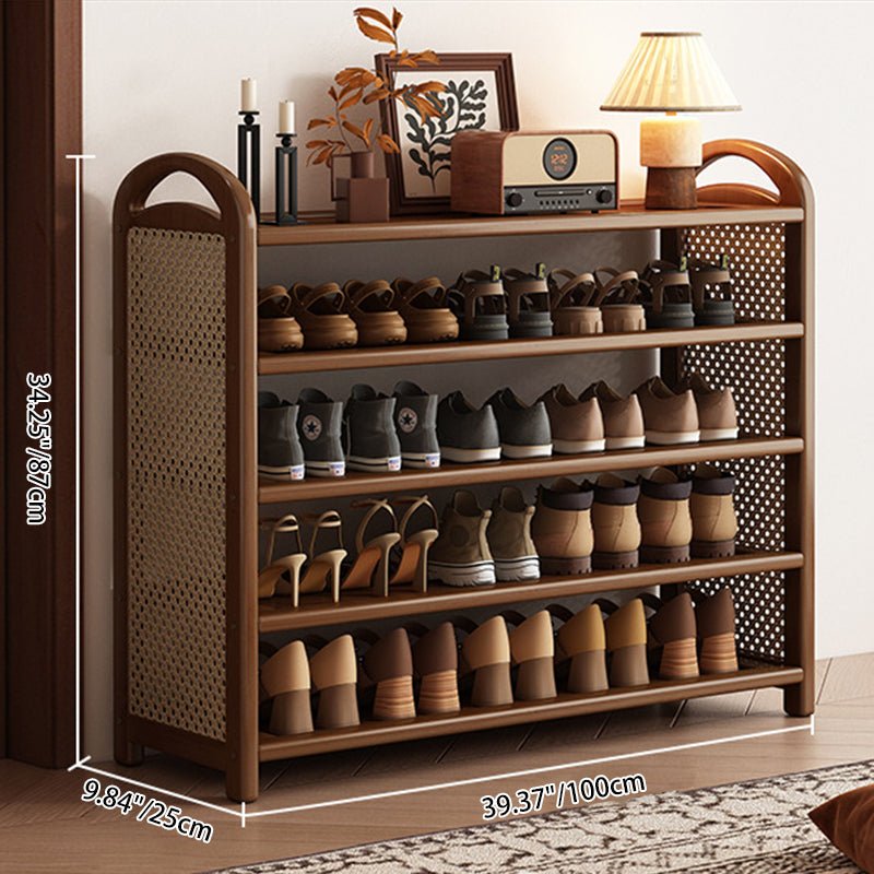 Vintage Bambus Rattan Schuhregal mit 5 Ebenen Lifestyle
