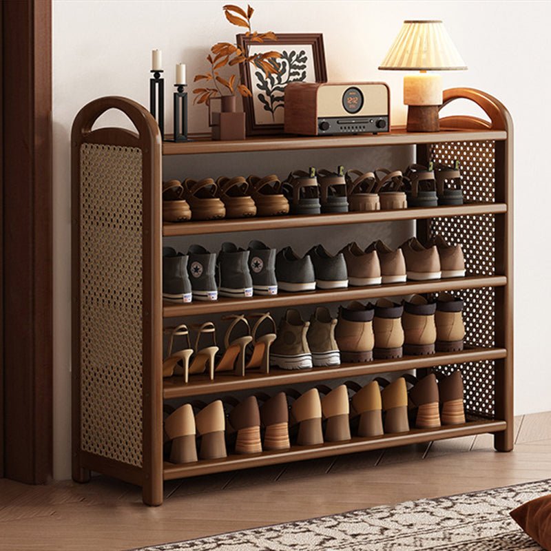 Vintage Bambus Rattan Schuhregal mit 5 Ebenen View 39