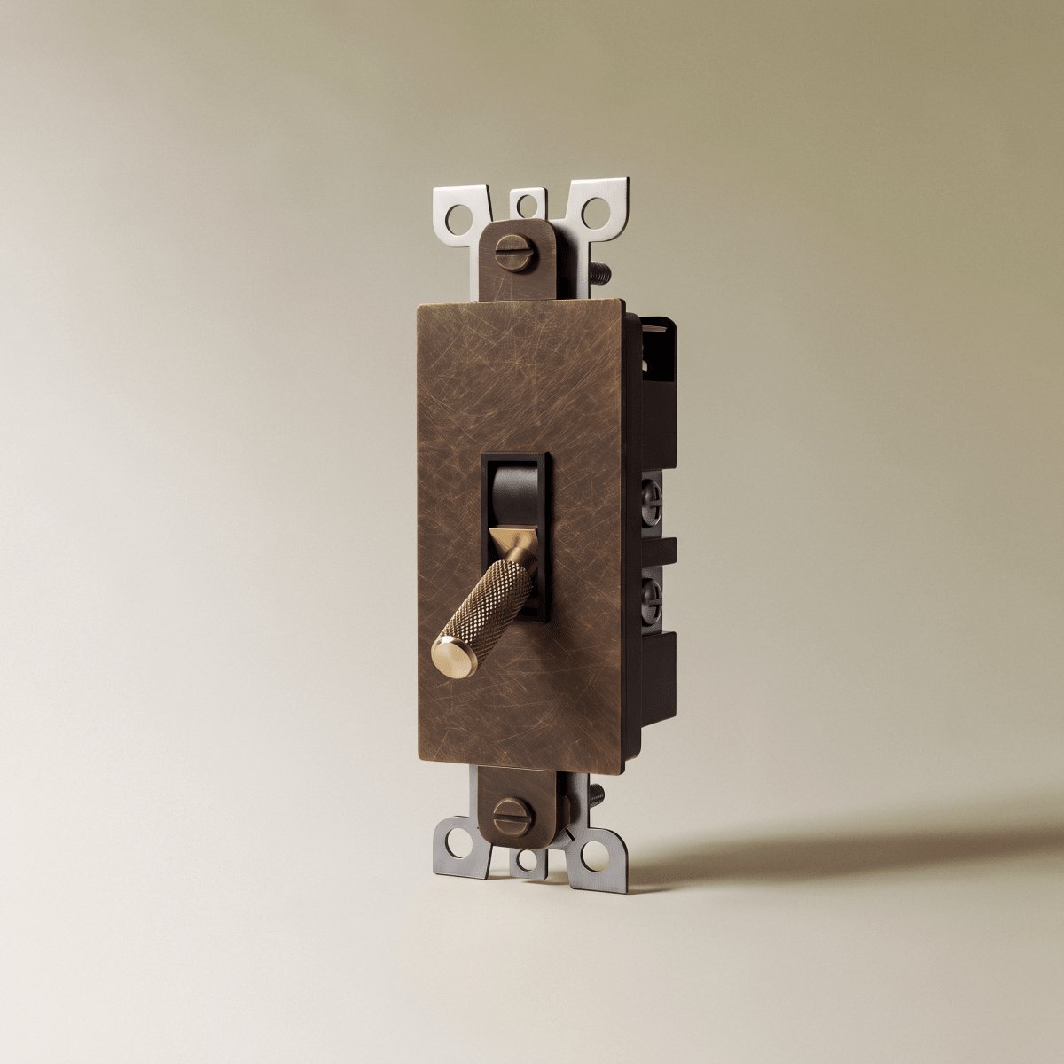Vintage Messing Kippschalter als Individuelles Modul Front
