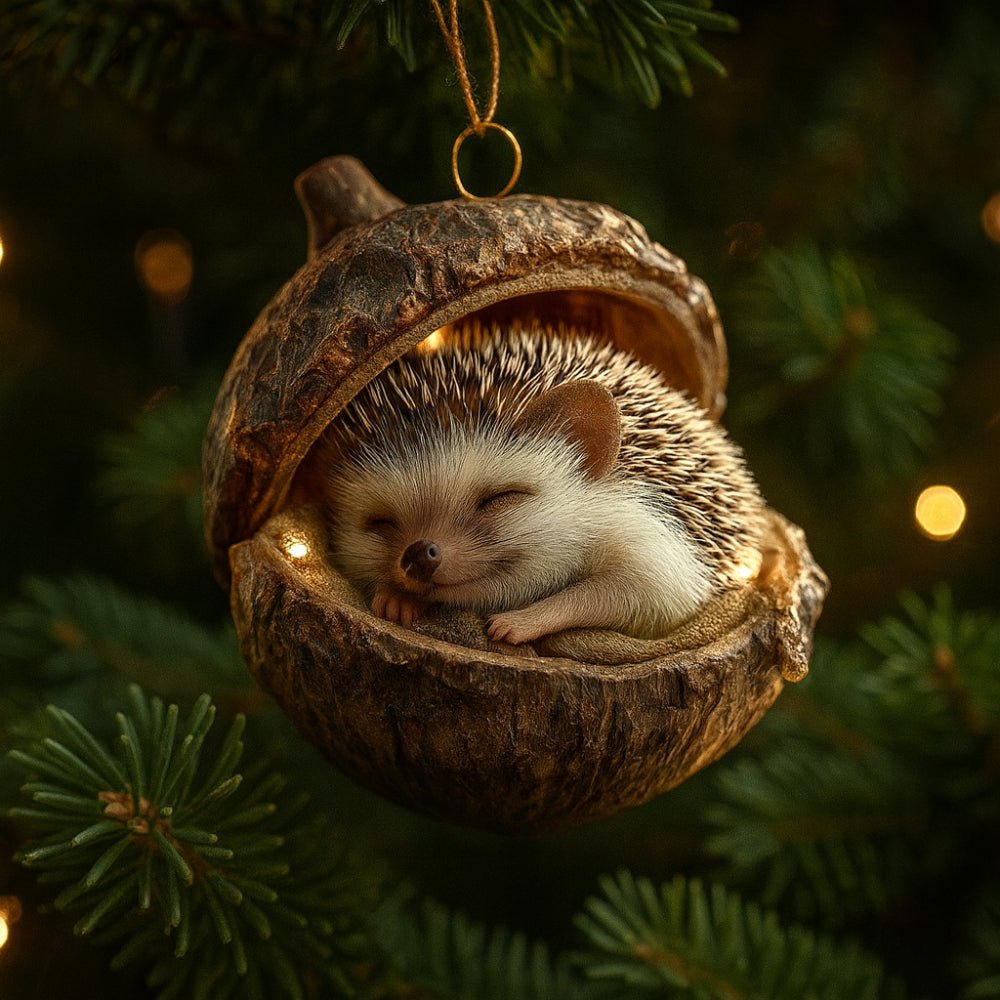 Weihnachtsdekoration Waldtiere in Eichel als Baumdeko Back