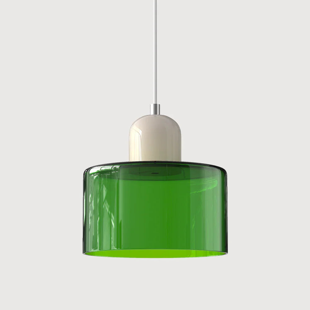 Moderne Glas Pendelleuchte im Bauhaus Stil Buntglas View 52